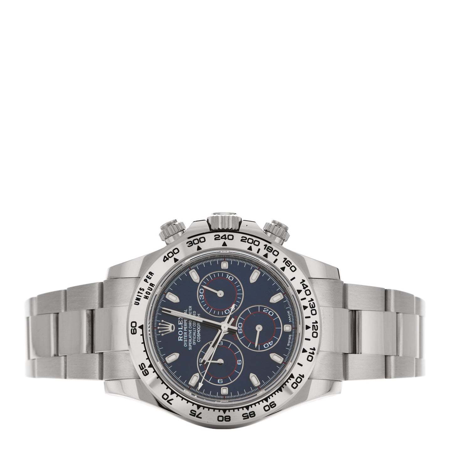 18K White Gold 40mm Oyster Perpetual Cosmograph Daytona Watch Bright Blue 116509