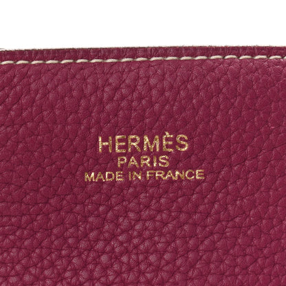 Hermes Taurillon Clemence Double Sens 45 Reversible Tote Marron D'Inde Tosca 8 of 15