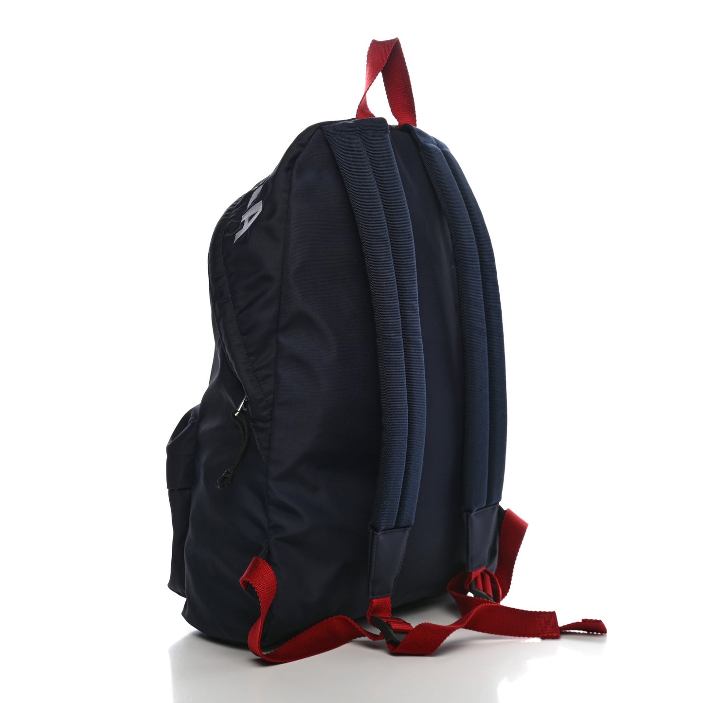 Sport Nylon Logo Embroidered Wheel Backpack Navy Blue Red