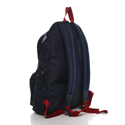 Balenciaga Sport Nylon Logo Embroidered Wheel Backpack Navy Blue Red 2 of 7
