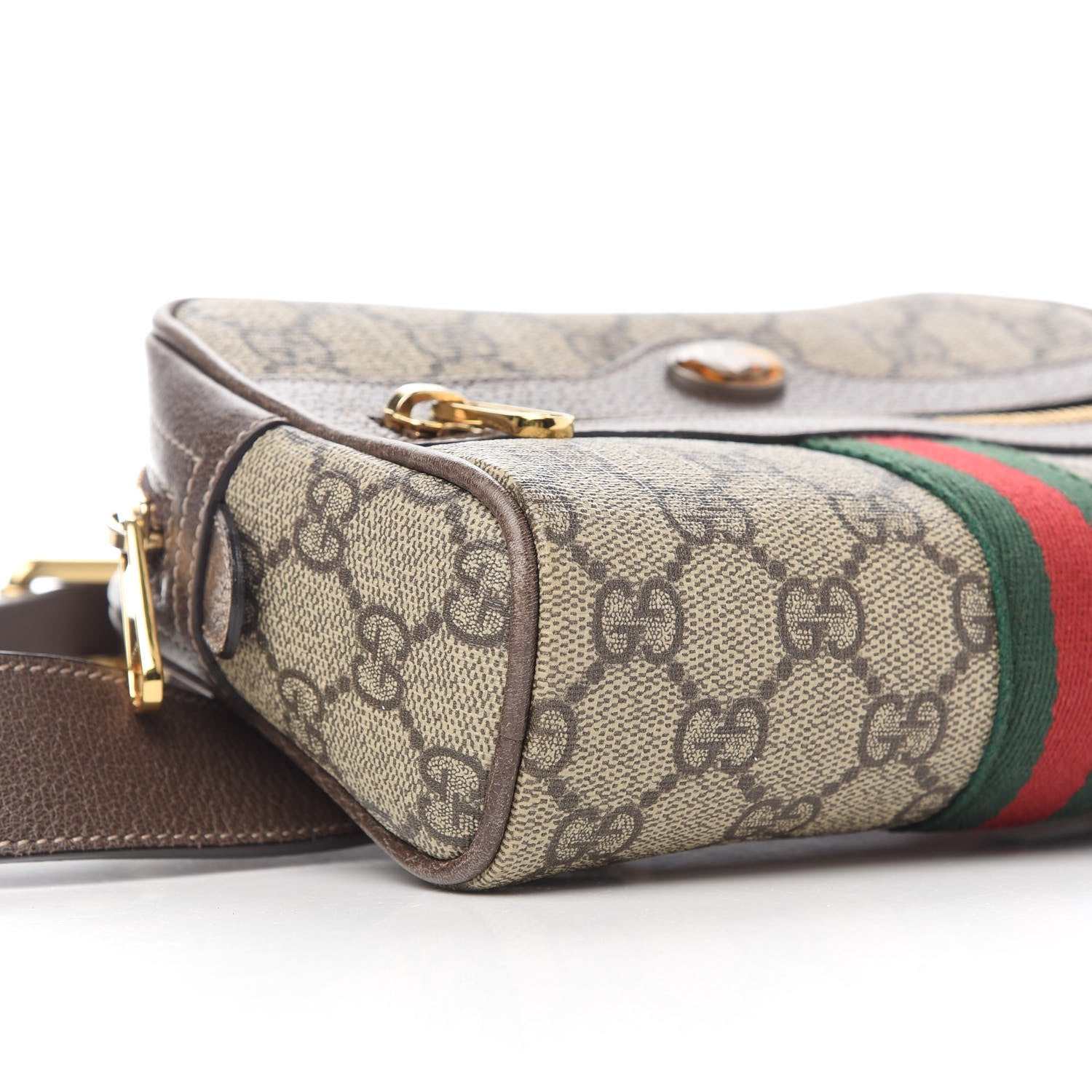 Gucci GG Supreme Monogram Web Small Ophidia Belt Bag 85 34 Dark Brown 8 of 11