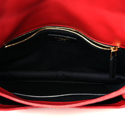 Saint Laurent Lambskin Matelasse Monogram Medium Niki Chain Satchel Rouge Eros 5 of 11