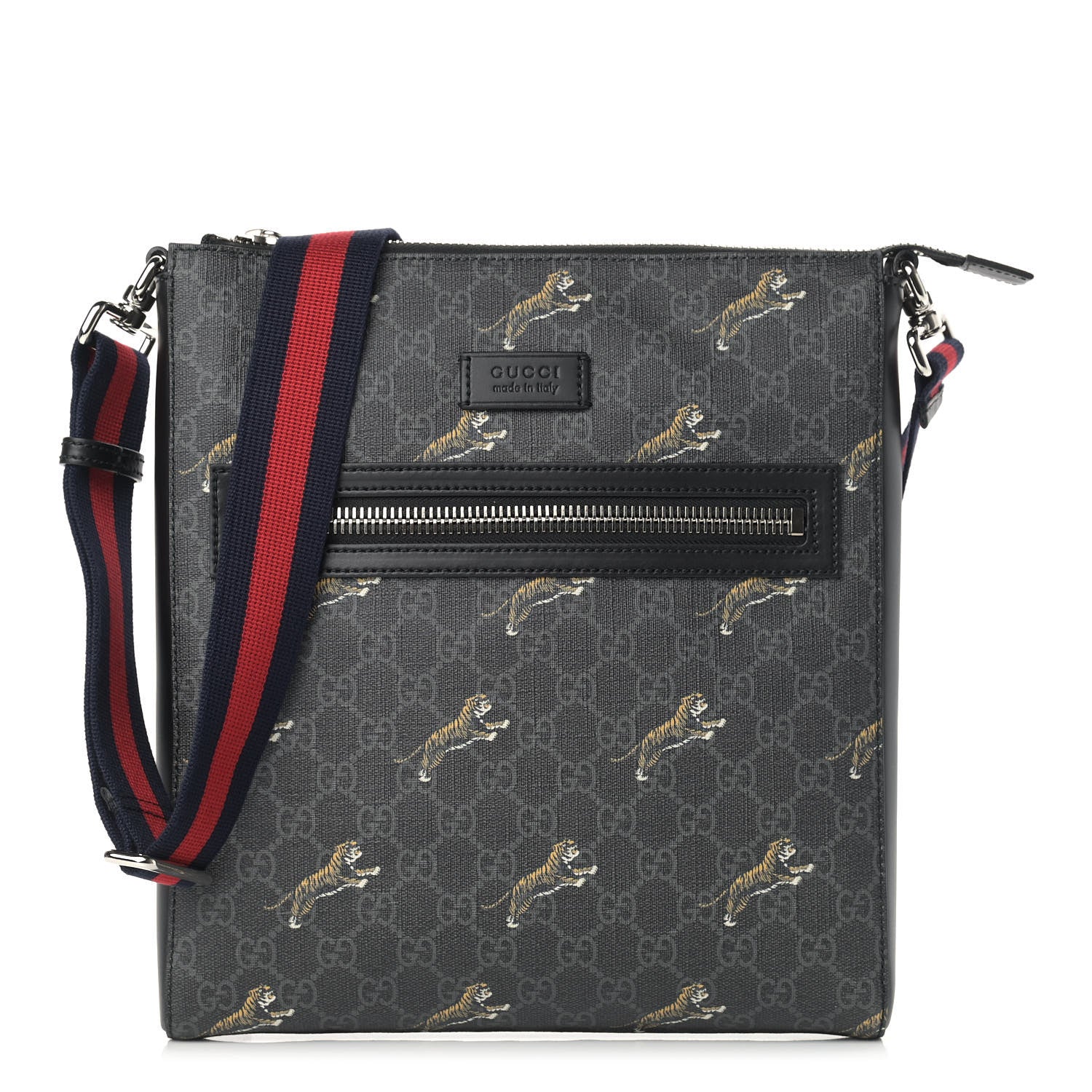 Gucci GG Supreme Monogram Tigers Web Messenger Bag Black Multicolor 1 of 9