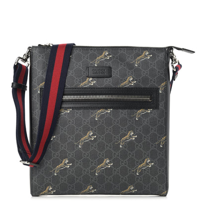 Gucci GG Supreme Monogram Tigers Web Messenger Bag Black Multicolor 1 of 9