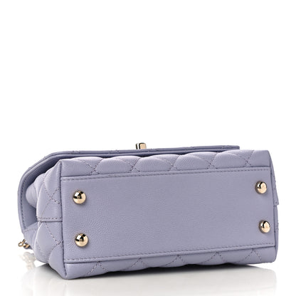 Chanel Caviar Quilted Extra Mini Coco Handle Flap Light Purple 4 of 10