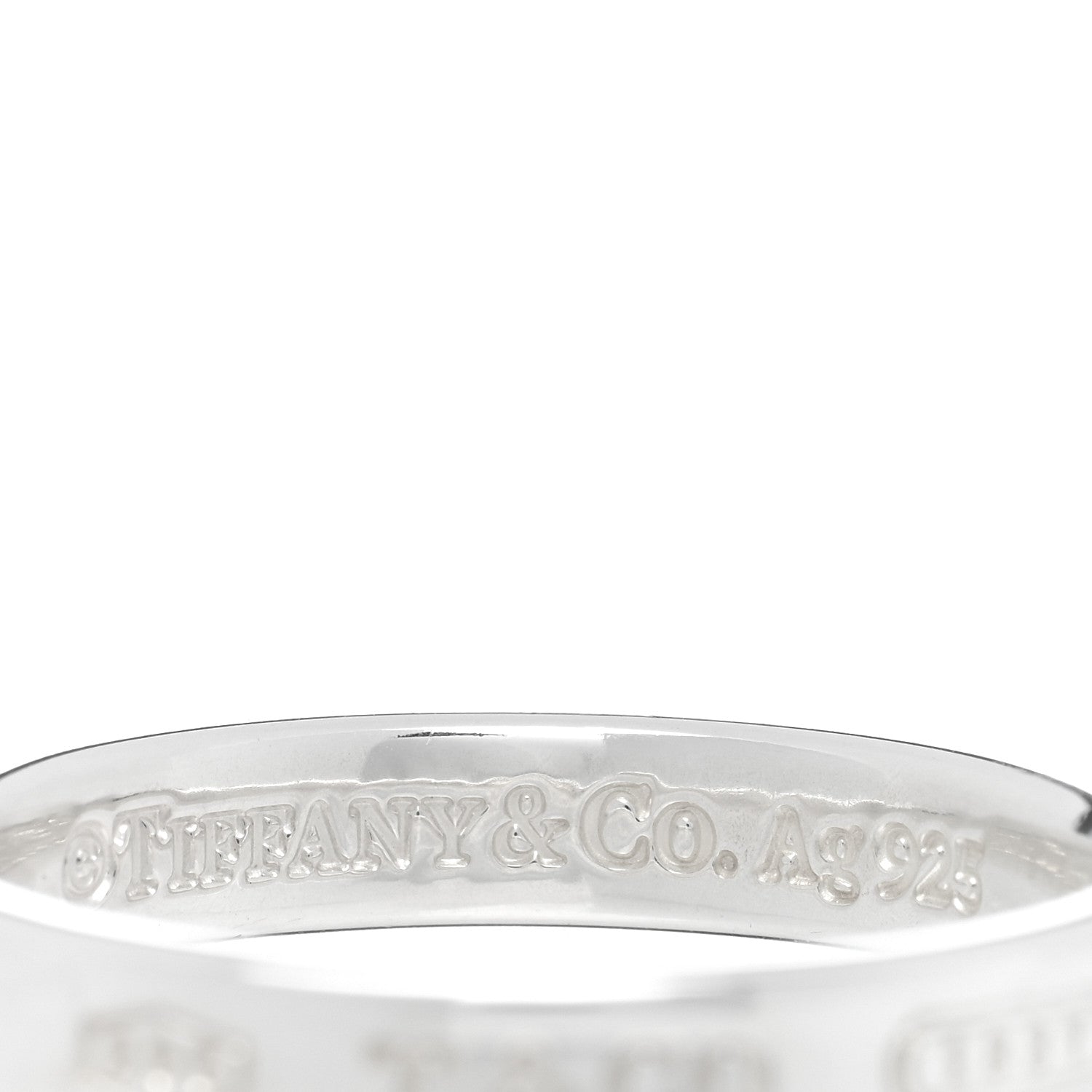 Tiffany Sterling Silver Narrow 1837 Band Ring 63 10.5 4 of 5