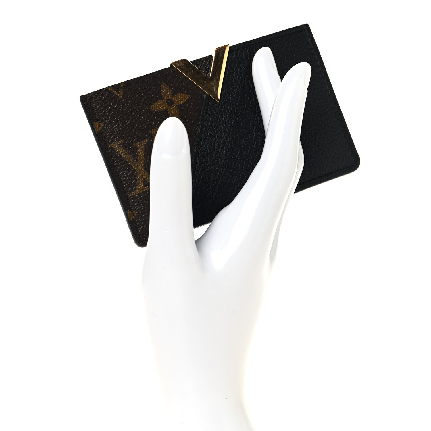 Louis Vuitton Monogram Calfskin Kimono Card Holder Black 2 of 6