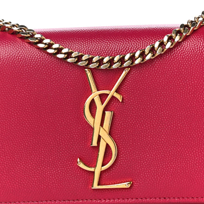 Saint Laurent Grain De Poudre Small Monogram Kate Satchel Bubblegum 8 of 22