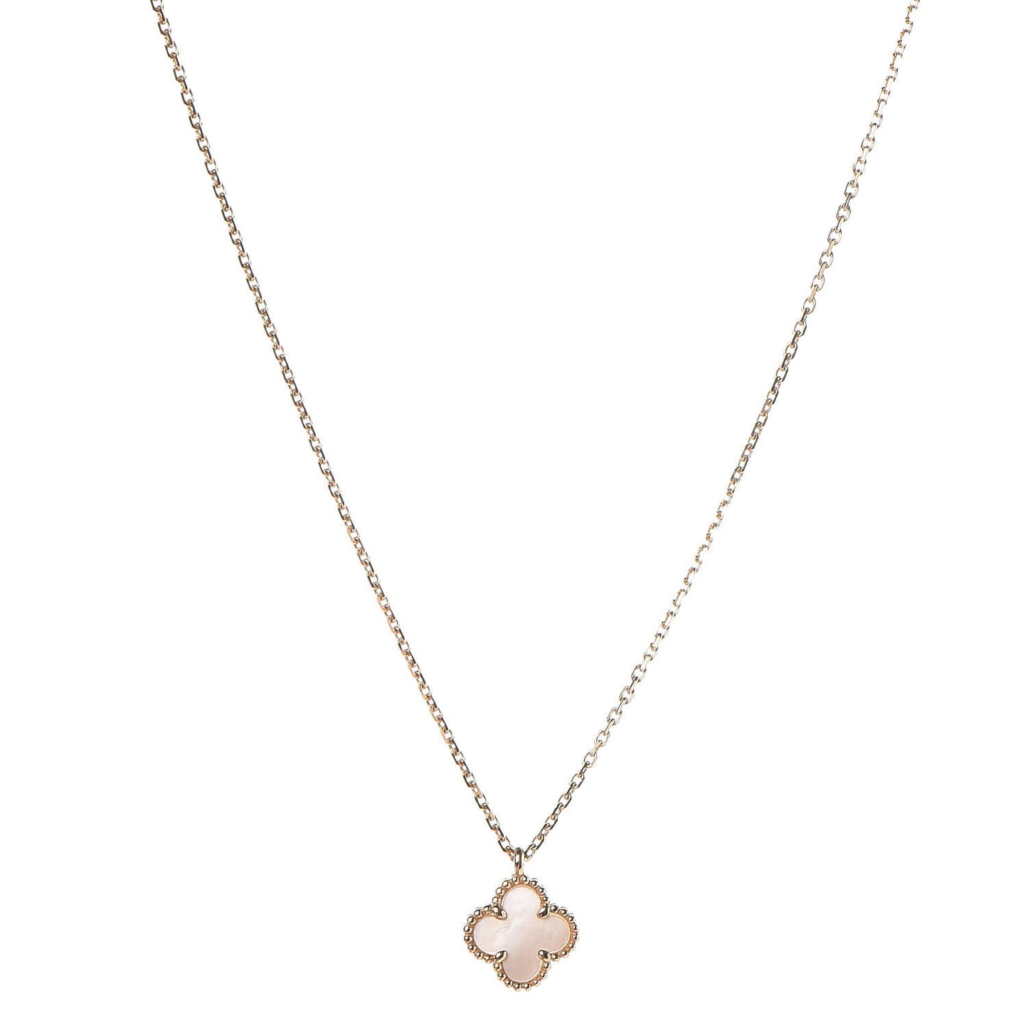 18K Yellow Gold Mother of Pearl Sweet Alhambra Pendant Necklace