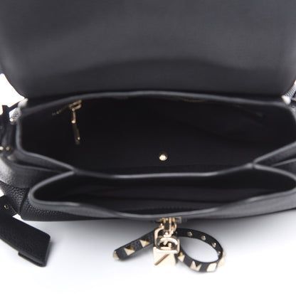 Valentino Garavani Grained Lagun Calfskin Rockstud Twiny Top Handle Bag Black 5 of 10