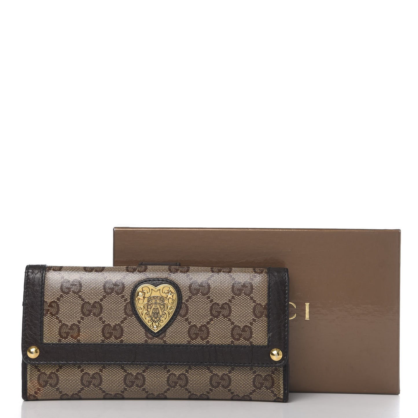 Crystal Monogram Continental Charmy Wallet Brown