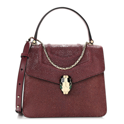 Bulgari Calfskin Galuchat Serpenti Forever Crossbody Plum 1 of 13