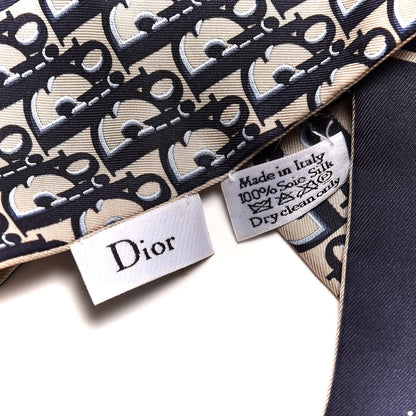 Christian Dior Silk Oblique Mitzah Scarf Blue 4 of 4