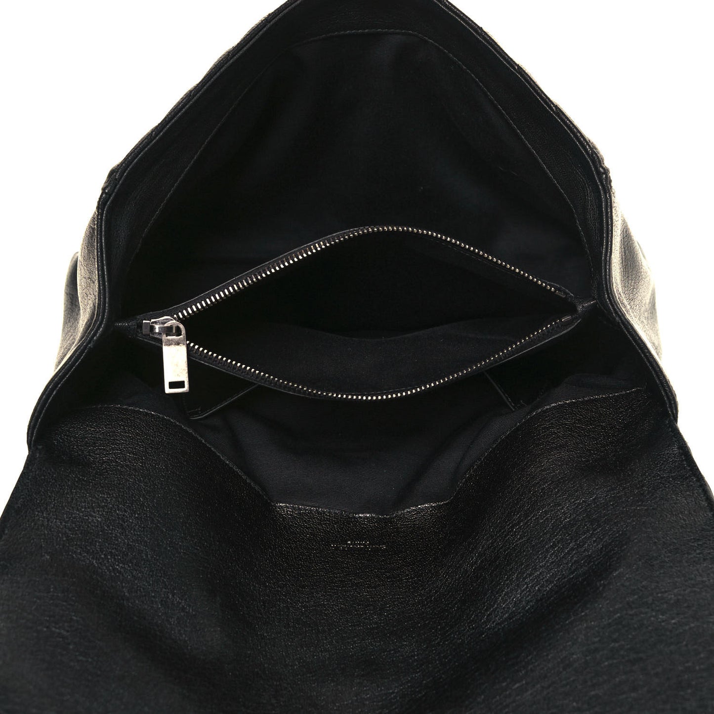 Sheepskin Matelasse Chevron Monogram Large College Satchel Black