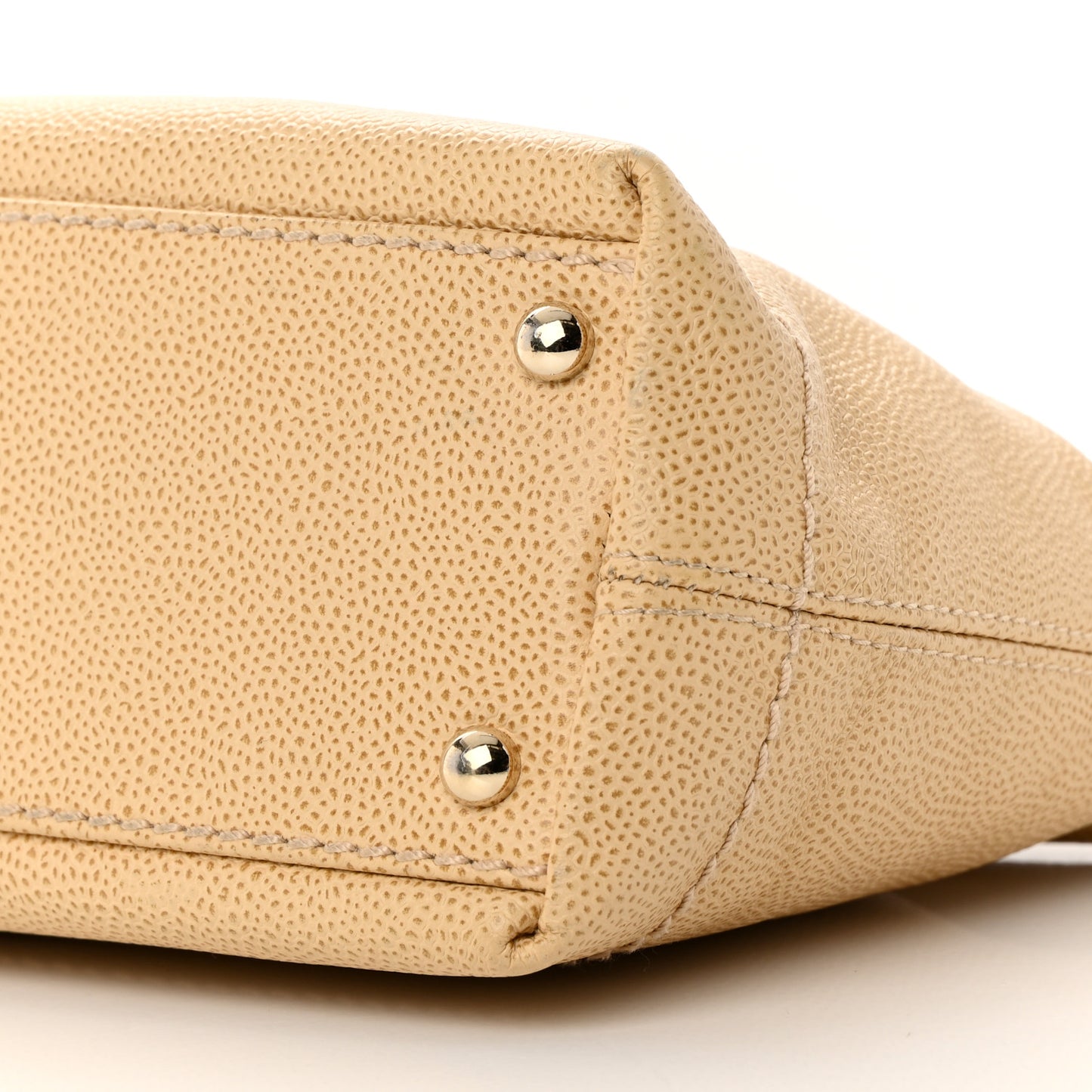 Caviar CC Wood Chain Hobo Beige