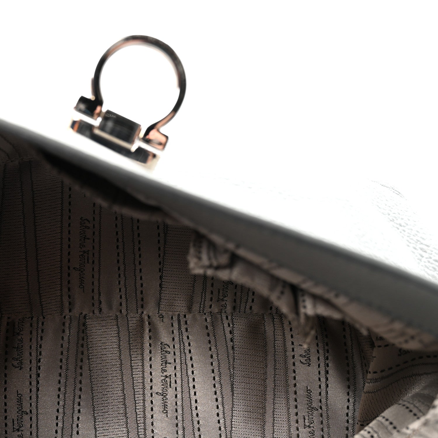 Salvatore Ferragamo Grained Calfskin Sofia Satchel Grey 5 of 9