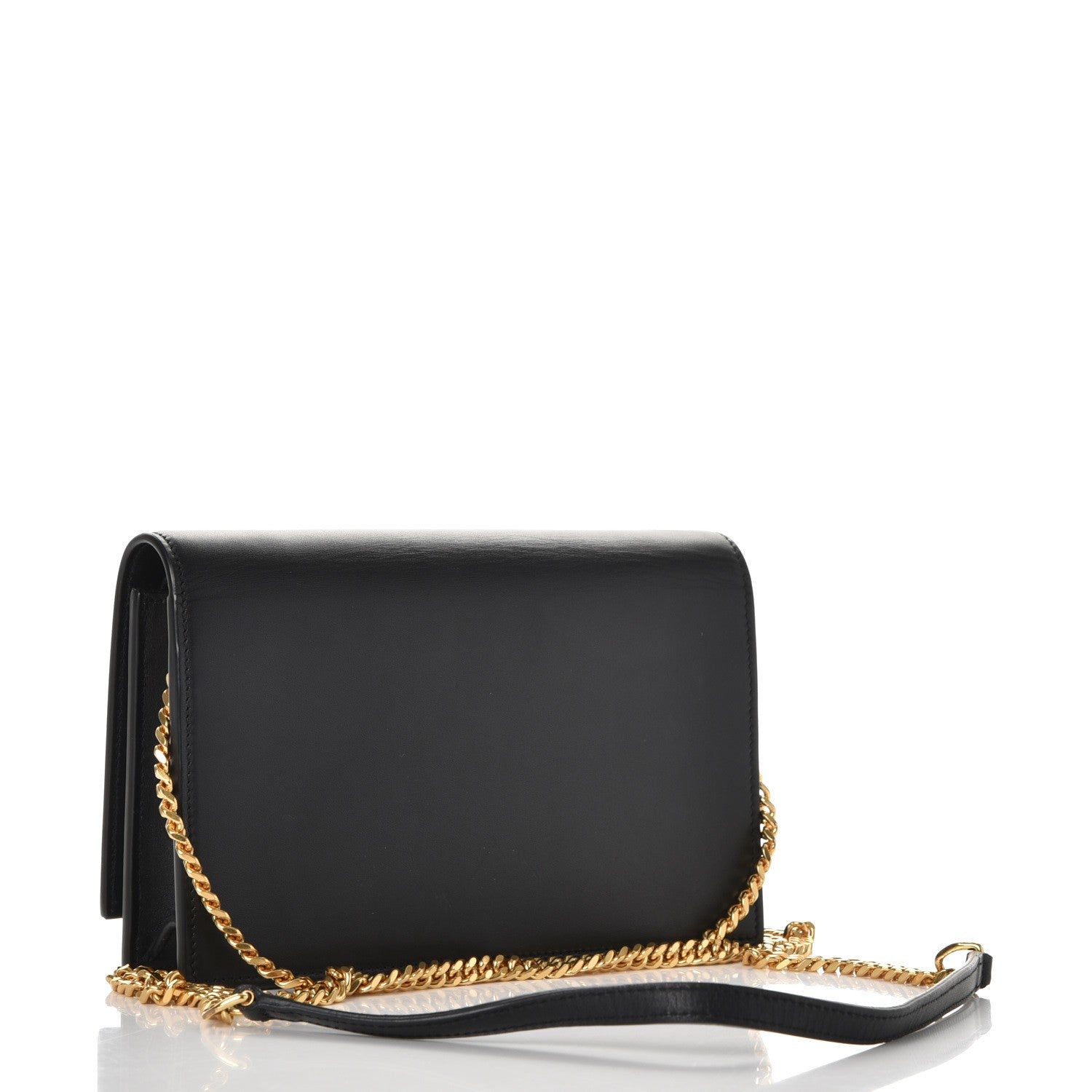 Saint Laurent Smooth Calfskin Classic Monogram Kate Tassel Chain Wallet Black 3 of 9