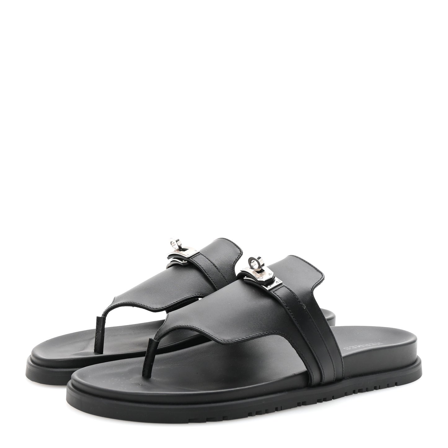 Calfskin Womens Empire Sandals 40 Black