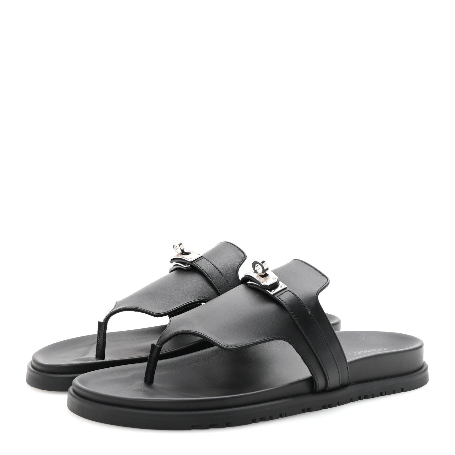 Hermes Calfskin Womens Empire Sandals 40 Black 4 of 10