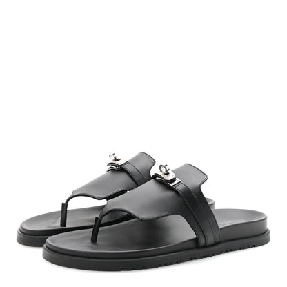 Hermes Calfskin Womens Empire Sandals 40 Black 4 of 10