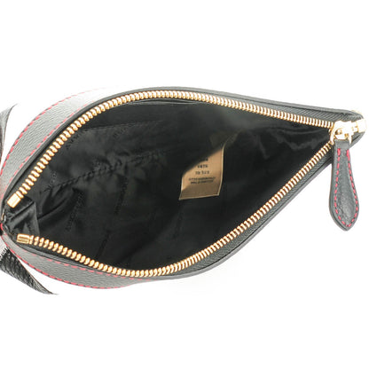 Burberry Calfskin Suede Patchwork Peyton Crossbody Clutch Bag Black 5 of 11