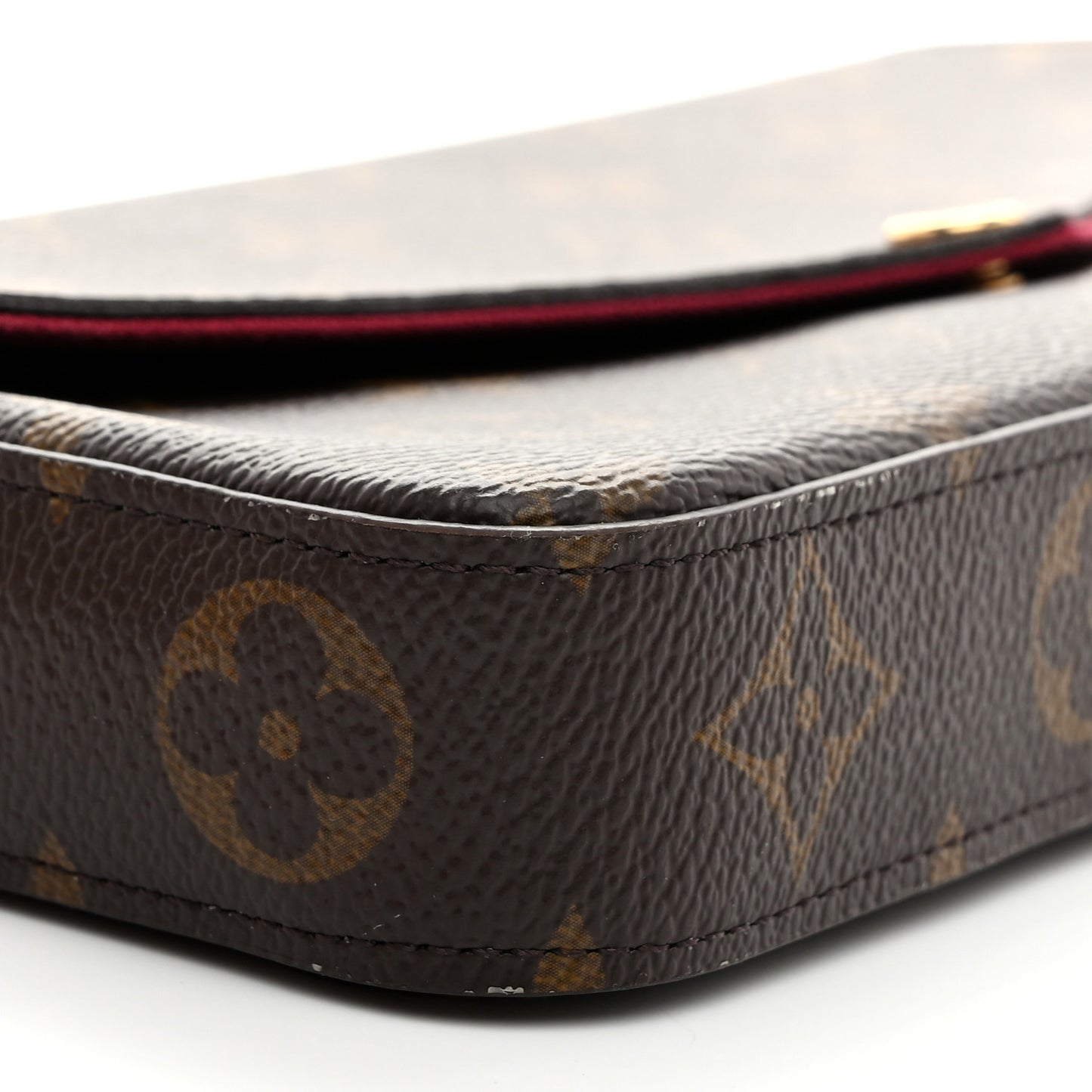 Monogram Pochette Felicie Chain Wallet Fuchsia