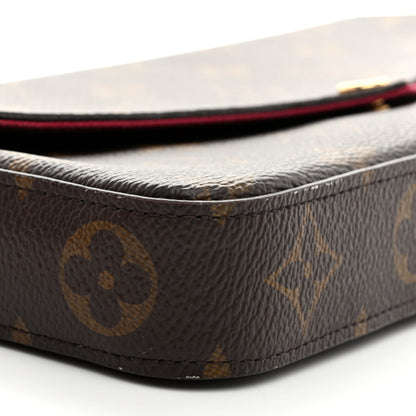 Louis Vuitton Monogram Pochette Felicie Chain Wallet Fuchsia 10 of 12