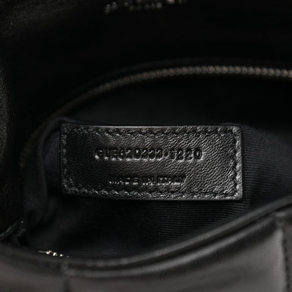 Saint Laurent Lambskin Quilted Toy Loulou Puffer Monogram Chain Satchel Black 8 of 16