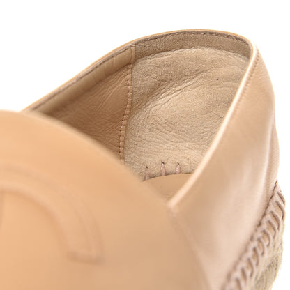 Chanel Lambskin CC Espadrilles 38 Beige Black 10 of 11