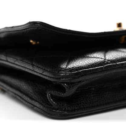 Chanel Caviar Quilted CC Turnlock Wallet On Chain WOC Black 10 of 13