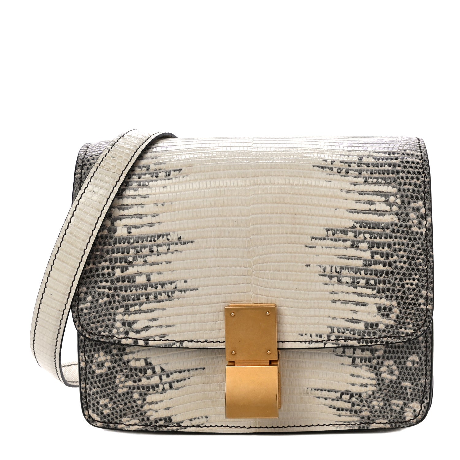 Celine Lizard Small Classic Box Flap Bag Natural 1 of 10