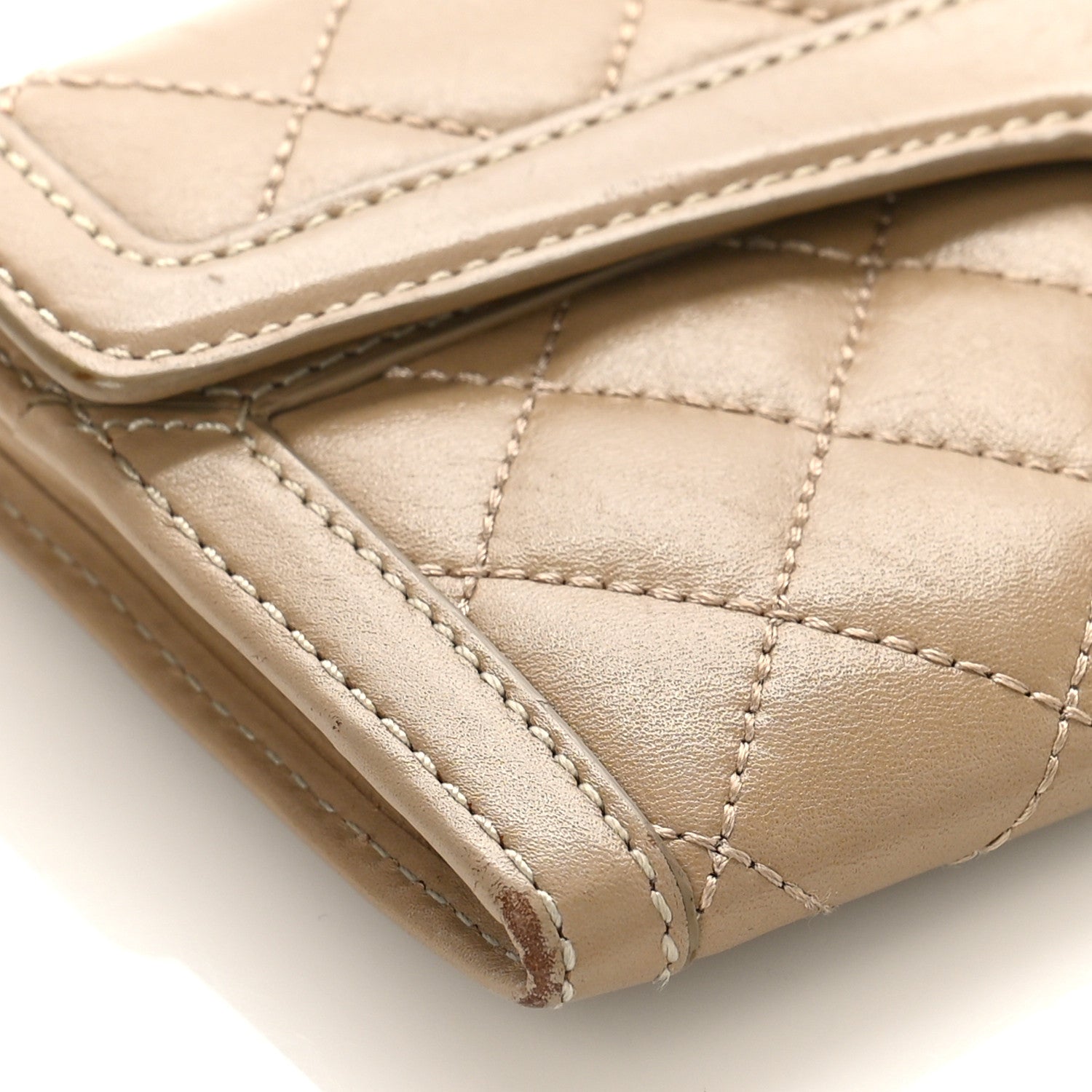 Burberry Calfskin Quilted Continental Wallet Beige 8 of 10