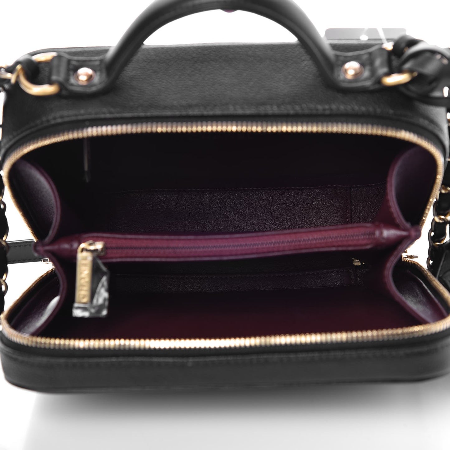 Caviar Quilted Medium CC Filigree Vanity Case Black