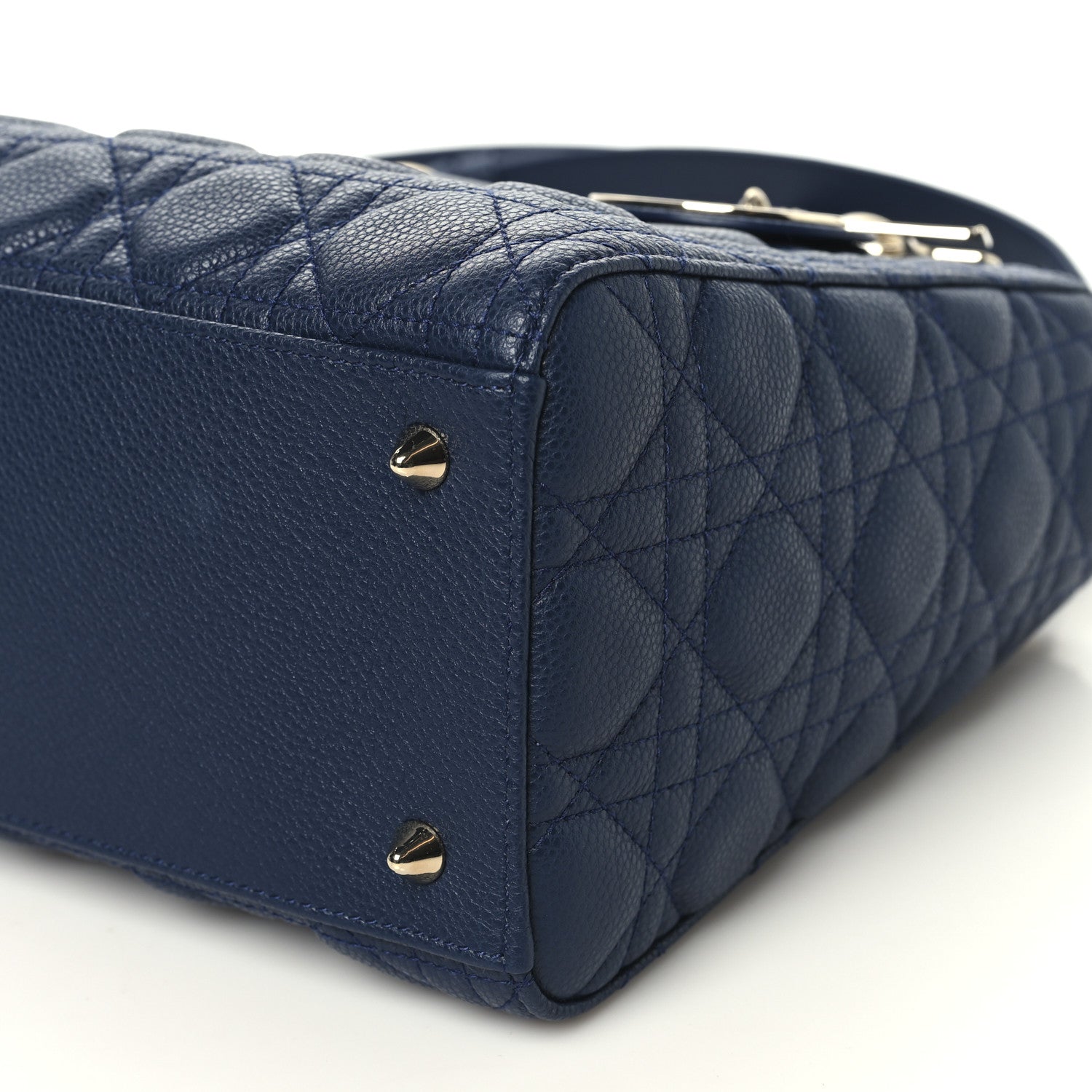 Christian Dior Grained Calfskin Cannage Medium Lady Dior Ocean Blue 9 of 10