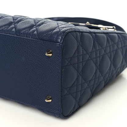 Christian Dior Grained Calfskin Cannage Medium Lady Dior Ocean Blue 9 of 10