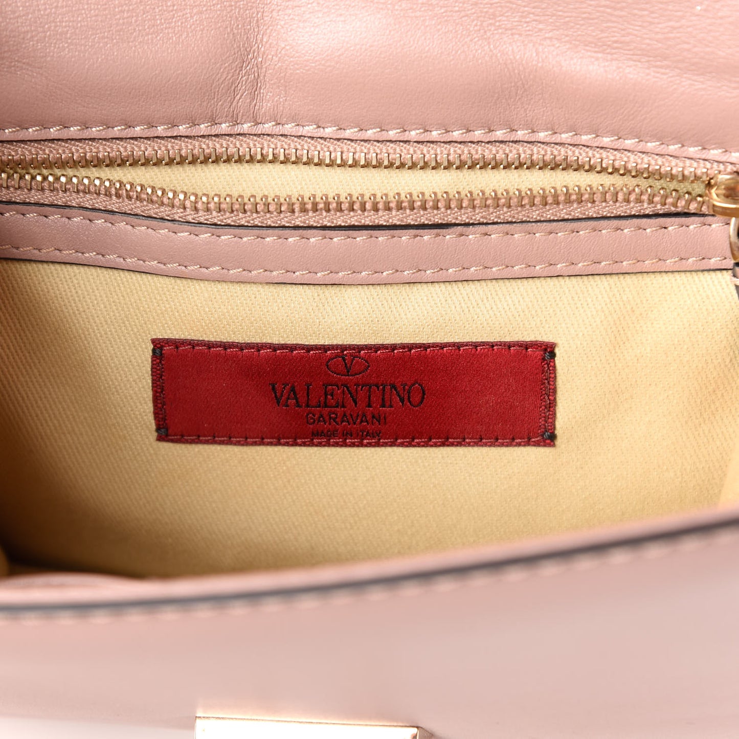 Vitello Small Glam Lock Rockstud Flap Poudre