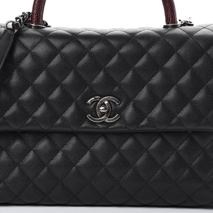 Chanel Caviar Lizard Quilted Medium Coco Handle Flap Black 7 of 12