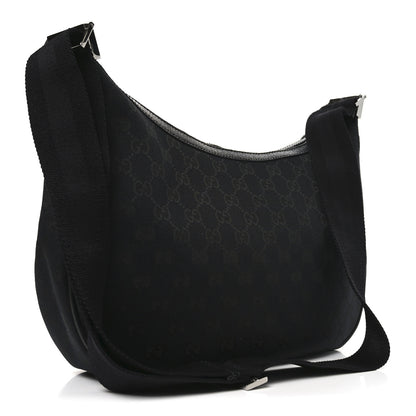 Gucci Monogram Medium Half Moon Hobo Black 3 of 10