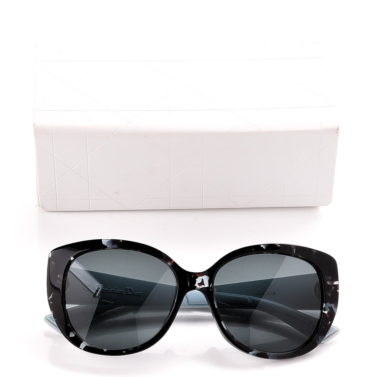 Resin Cannage Dior Lady 1R Sunglasses Havana White Blue