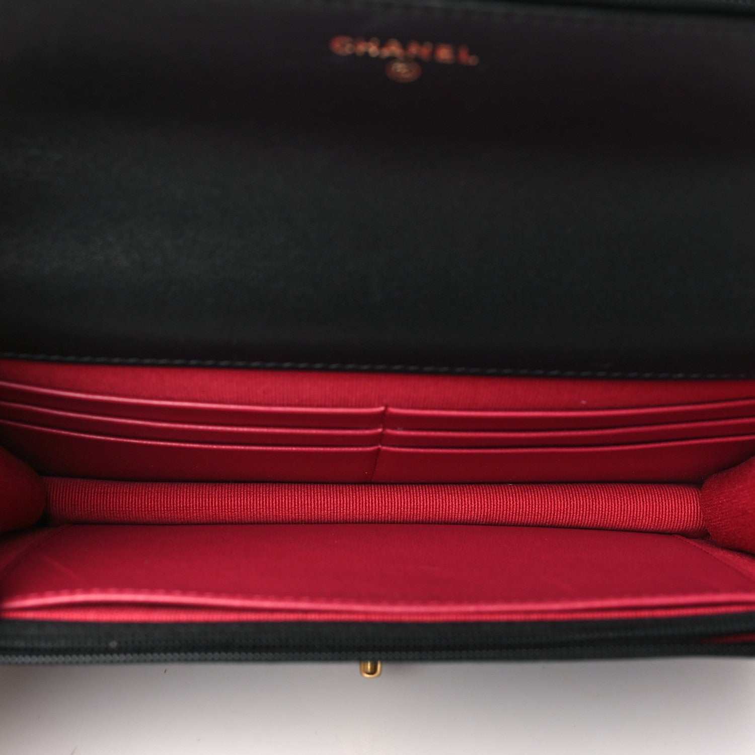 Chanel Lambskin Quilted Sweet Camellia Wallet On Chain WOC Black 5 of 13