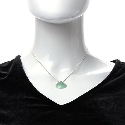 Tiffany Sterling Silver Green Aventurine Elsa Peretti Cat Island Isle Shell Pendant Necklace 2 of 6