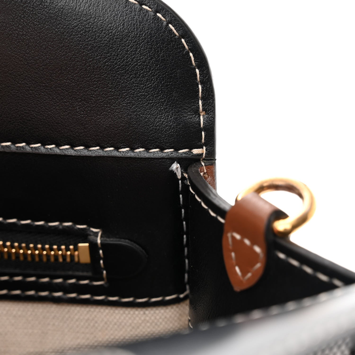 Burberry Smooth Calfskin Canvas Two Tone Mini Pocket Bag Black Tan 11 of 13