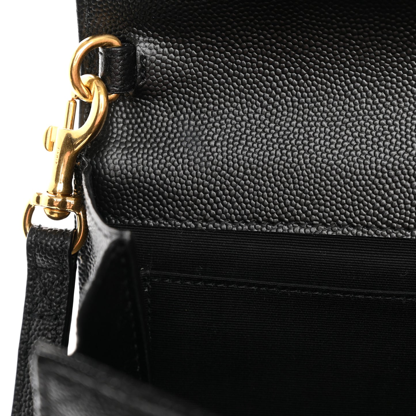 Grain De Poudre Textured Mixed Matelasse Triquilt Monogram Clutch Black