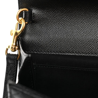 Saint Laurent Grain De Poudre Textured Mixed Matelasse Triquilt Monogram Clutch Black 8 of 8