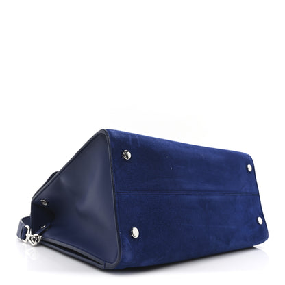 Christian Dior Suede Large Diorever Flap Navy 4 of 9