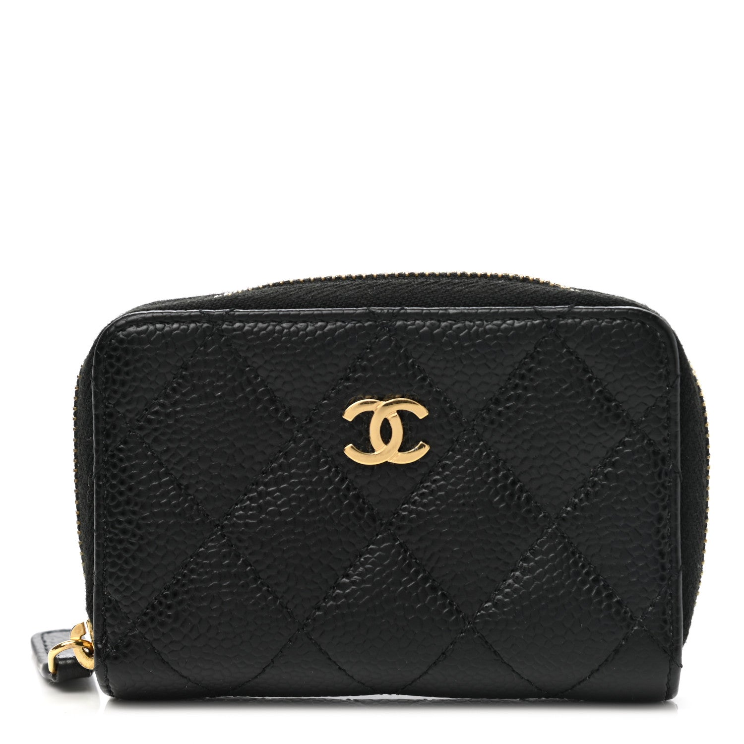 Chanel Caviar Quilted Zip Coin Purse Black 1 of 8