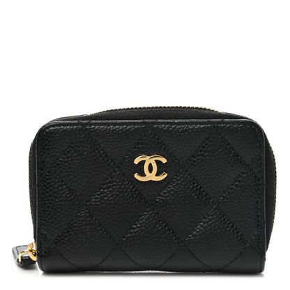 Chanel Caviar Quilted Zip Coin Purse Black 1 of 8