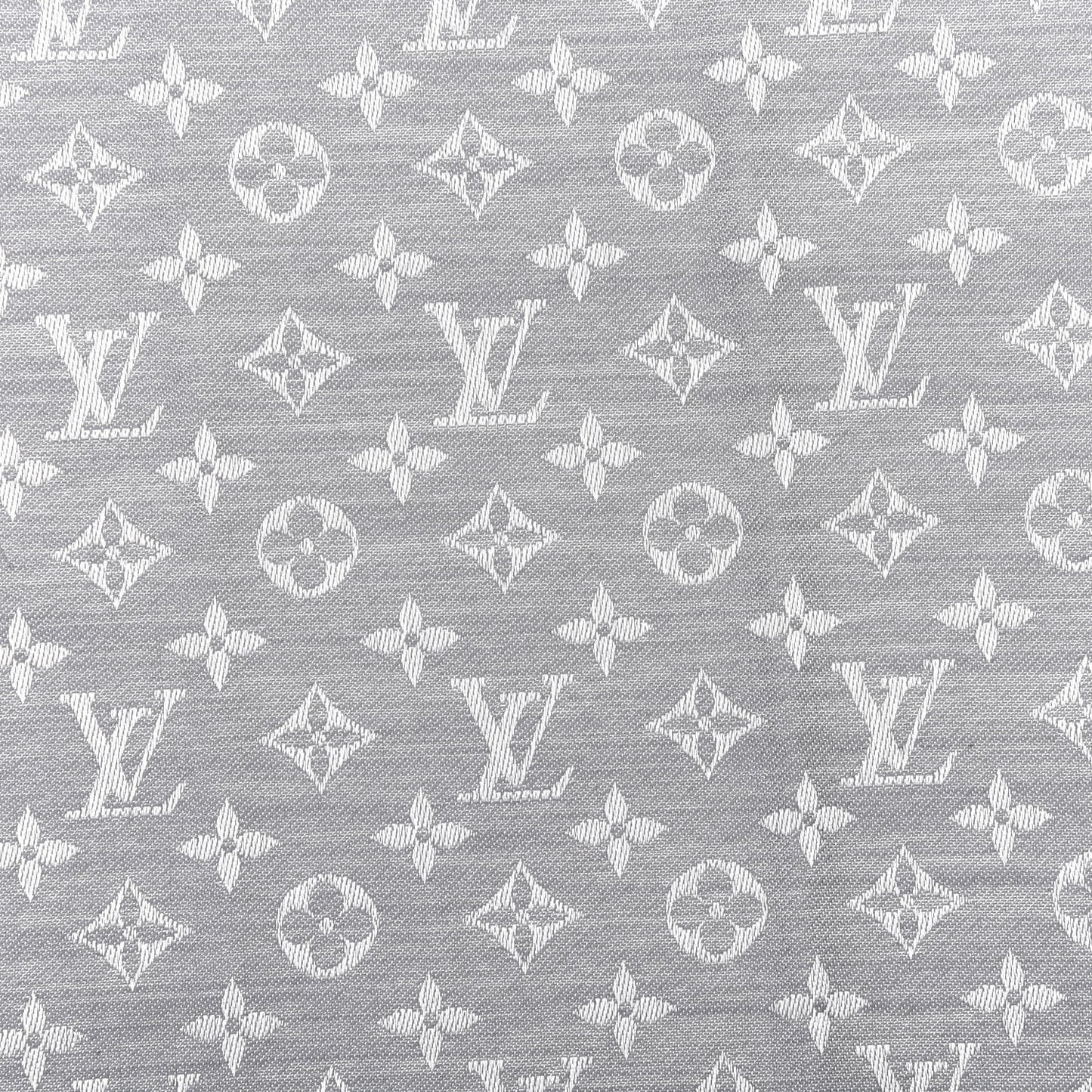Wool Silk Monogram Denim Shawl Grey