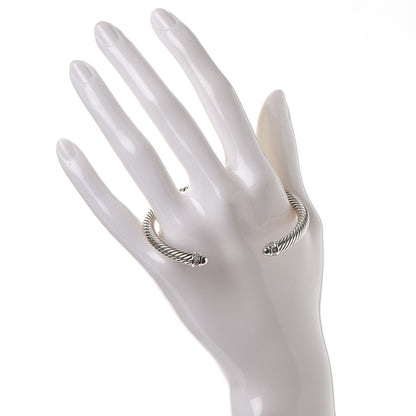 David Yurman Sterling Silver Diamond 5mm Cable Classics Cuff 2 of 7