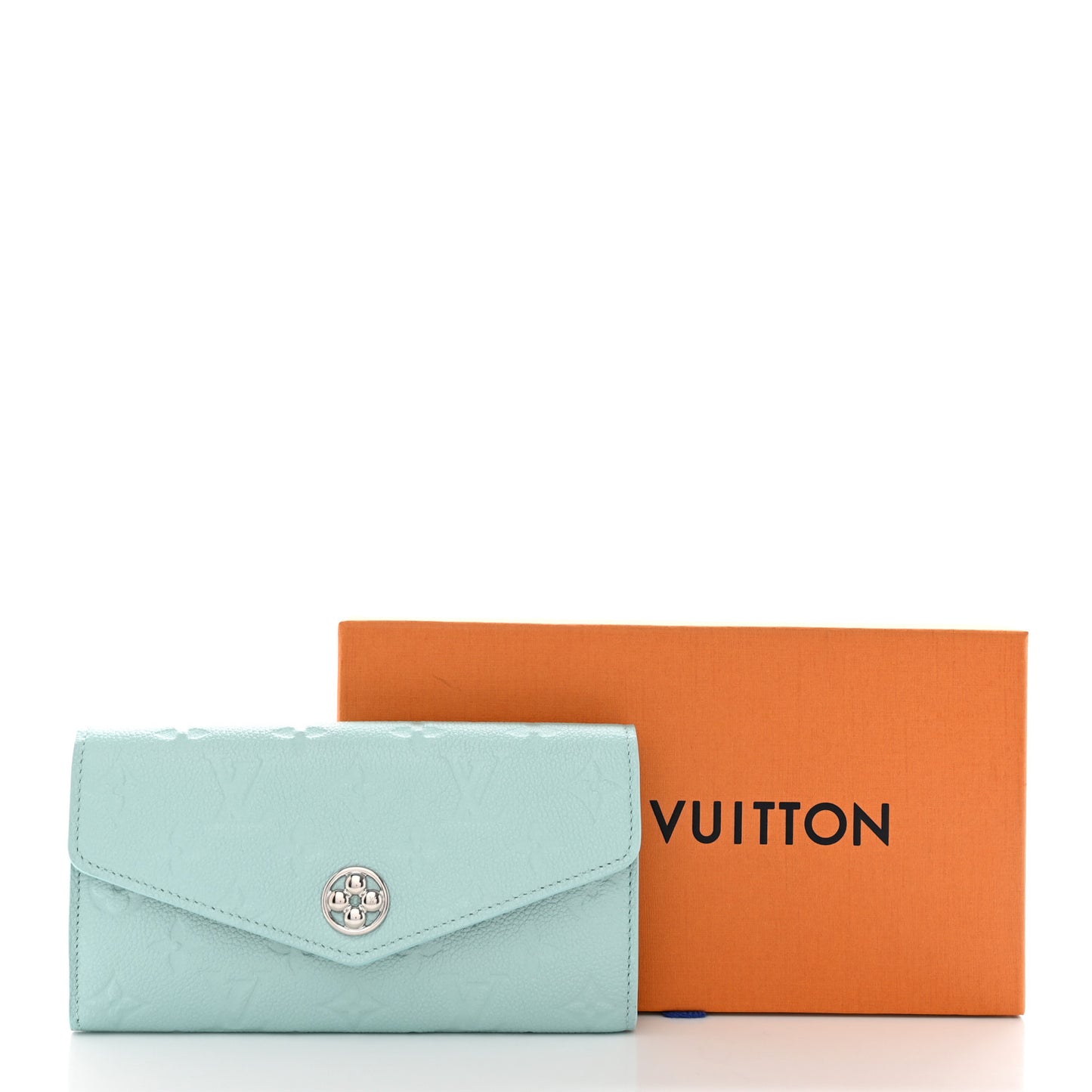 Empreinte Monogram Flower Sarah Wallet Pearly Lagoon Turquoise